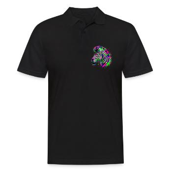 Zebra - Männer Poloshirt - Schwarz - Vorne - Kai (181cm)