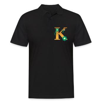 K - Men's Polo Shirt - black - Front - Kai (181cm)