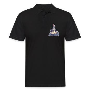Astronomische Raumraketenstart-Erkundung - Männer Poloshirt - Schwarz - Vorne - Kai (181cm)