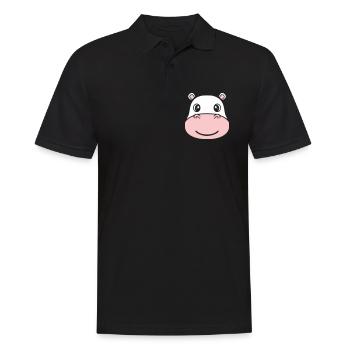 Nilpferd Kopf Gesicht Maske Lächeln - Männer Poloshirt - Schwarz - Vorne - Kai (181cm)