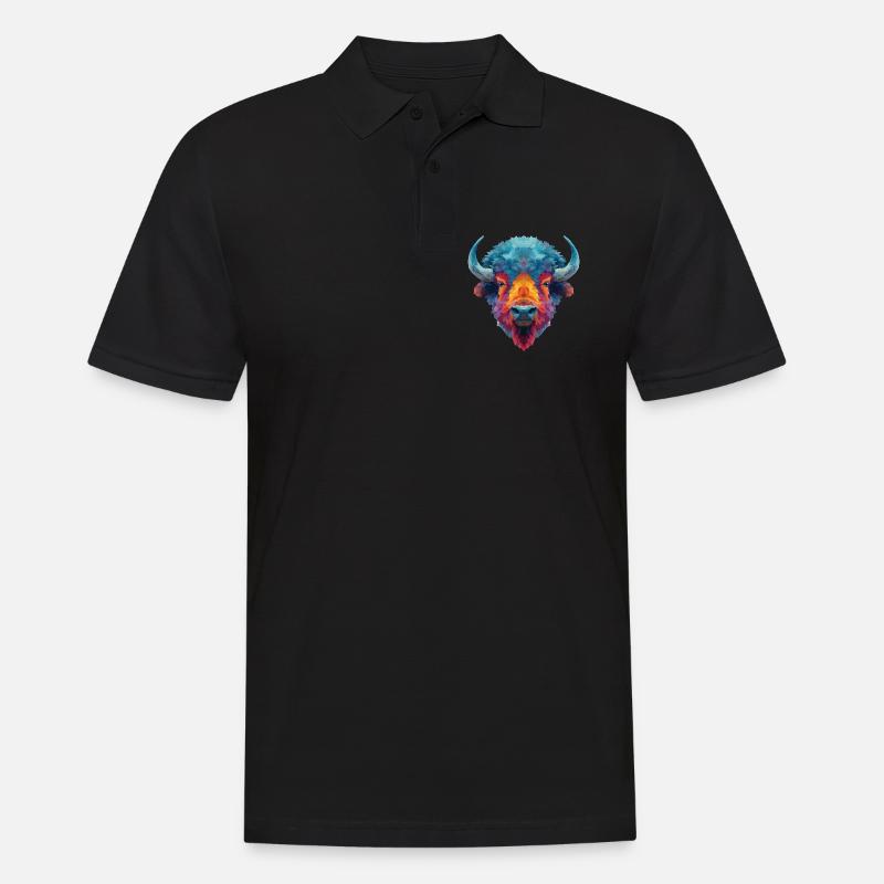Bison - Männer Poloshirt - Schwarz
