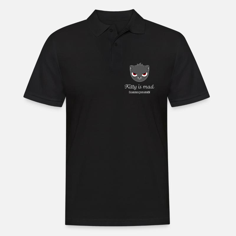 beleidigte Katze - Männer Poloshirt - Schwarz