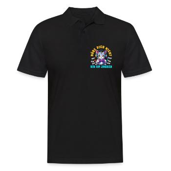 Höre Dich Nicht Bin Am Zocken Süße Katze Gamer - Männer Poloshirt - Schwarz - Vorne - Kai (181cm)