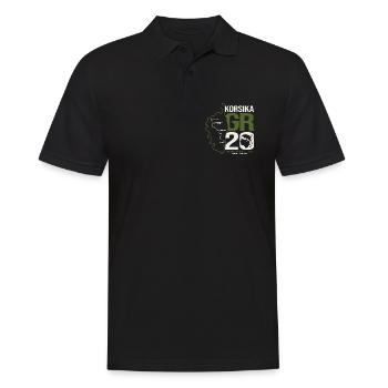 GR20 Finisher Korsika Trekking Wanderung - Männer Poloshirt - Schwarz - Vorne - Kai (181cm)