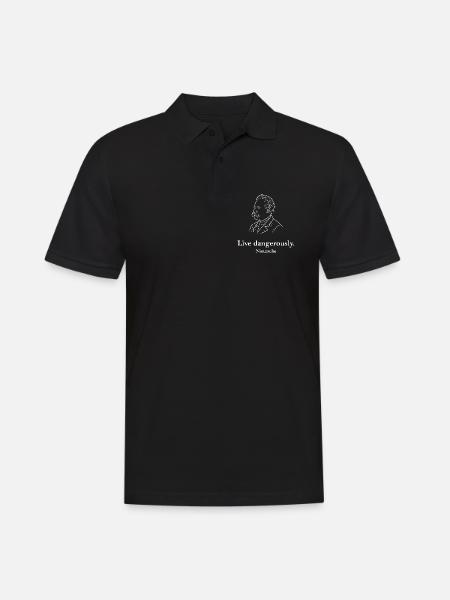 Live Dangerously Nietzsche Portrait - Men's Polo Shirt - black