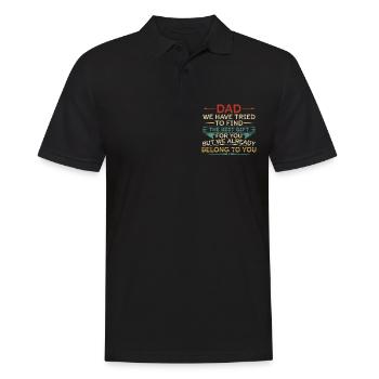 Papa Geburtstag Vatertag Geschenkidee Geschenk - Männer Poloshirt - Schwarz - Vorne - Kai (181cm)