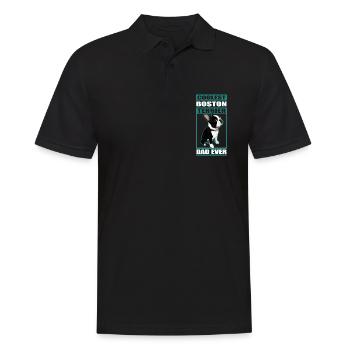 Boston Terrier Dad | Hunde Hundebesitzer Geschenk - Männer Poloshirt - Schwarz - Vorne - Kai (181cm)