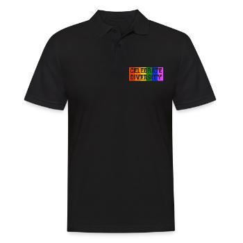 Celebrate Diversity LGBT Gay Pride Regenbogenfahne - Männer Poloshirt - Schwarz - Vorne - Kai (181cm)
