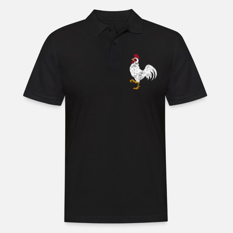 Hahn - Männer Poloshirt - Schwarz