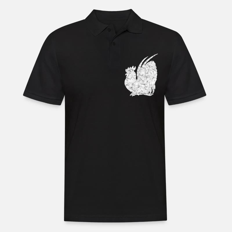Hahn - Männer Poloshirt - Schwarz