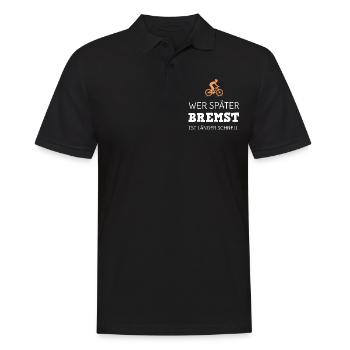 Fahrrad lustiger Spruch Mountainbiker Sport - Männer Poloshirt - Schwarz - Vorne - Kai (181cm)