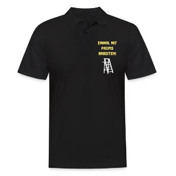 Handwerker - Männer Poloshirt - Schwarz - Vorne - Kai (181cm)
