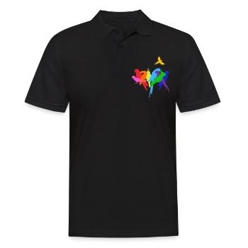 Parrot Parrot Shirt Budgie Parrot Birds - Men's Polo Shirt - black - Front - Kai (181cm)