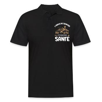 Randonnée Idée cadeau randonneur humour - Polo Homme - noir - Devant - Kai (181cm)
