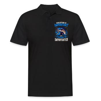 Education Is Important Fishing Is An Important Fisherman - Men's Polo Shirt - black - Front - Kai (181cm)