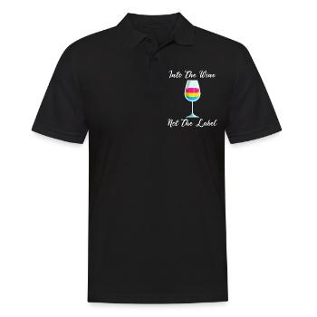 Dans le vin pas l’étiquette Lgbt Pansexual Pride - Polo Homme - noir - Devant - Kai (181cm)