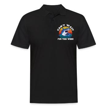 Je ne peux pas attendre cette semaine Rétro Vintage Shark Whale - Polo Homme - noir - Devant - Kai (181cm)
