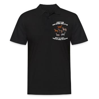 I Don't Care What Anyone Thinks Of Me Pferde - Männer Poloshirt - Schwarz - Vorne - Kai (181cm)