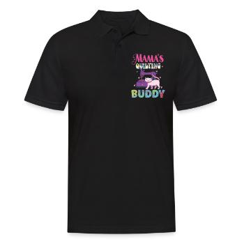 Mama’s Quilting Buddy Sewer Coudre Quilt Quilter - Polo Homme - noir - Devant - Kai (181cm)