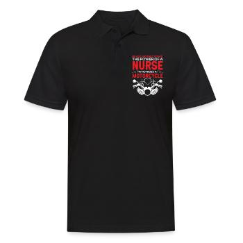 Funny Nurse Motorcycle Nursing - Men's Polo Shirt - black - Front - Kai (181cm)
