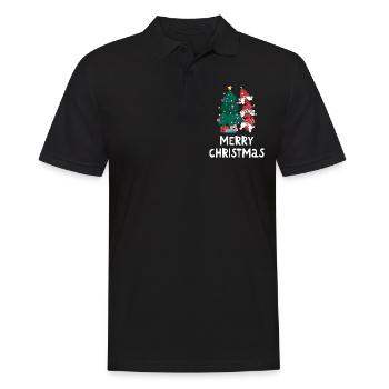 Joyeux Noël Drôle de Chemise de Noël - Polo Homme - noir - Devant - Kai (181cm)