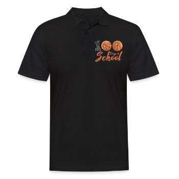 100 jours d’école Joueur de basketball de balle scolaire - Polo Homme - noir - Devant - Kai (181cm)