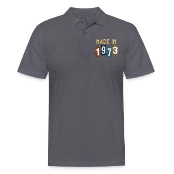 1973 Cadeau Pour Anniversaire année de naissance - Polo Homme - charbon - Devant - Nico (186cm)