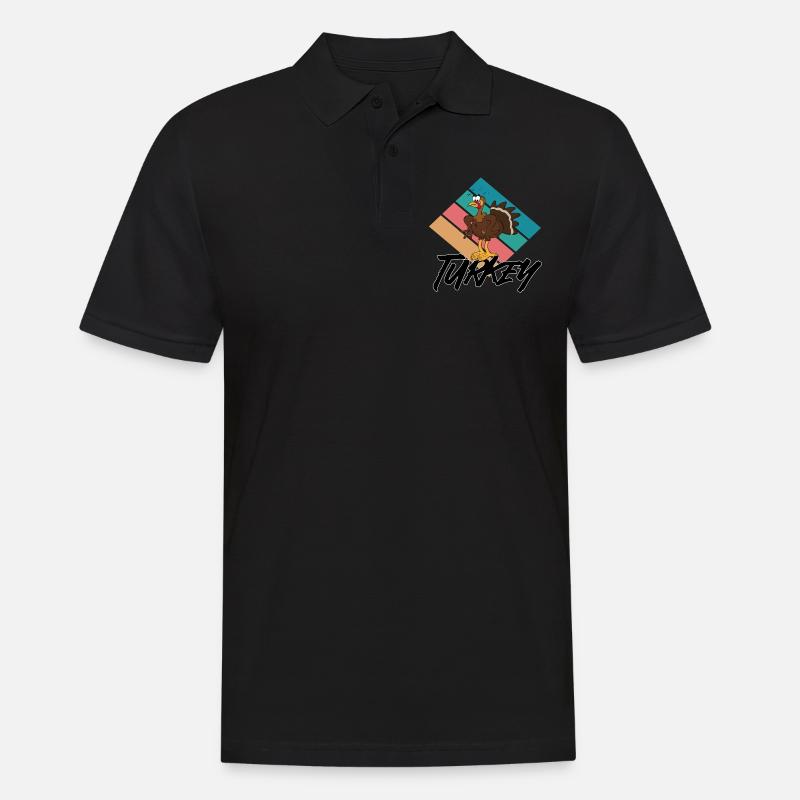 turkey - Männer Poloshirt - Schwarz