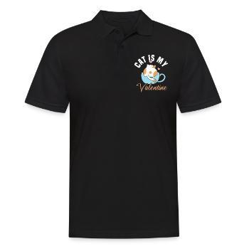 Le chat est mon Valentin - Polo Homme - noir - Devant - Kai (181cm)