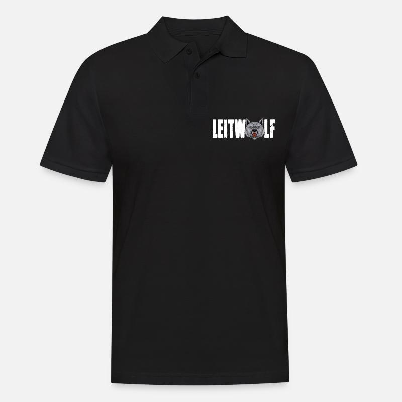 Leitwolf Alpha Wolf Kapitän Teamführer Trainer - Männer Poloshirt - Schwarz
