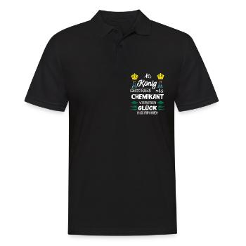 Chemikant König Chemiker Biochemie Chemielaborant - Männer Poloshirt - Schwarz - Vorne - Kai (181cm)