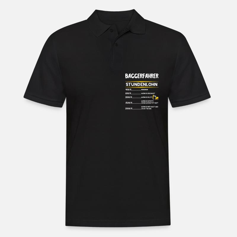 Baggerfahrer Stundenlohn Bagger Fahrer Baggerführe - Männer Poloshirt - Schwarz