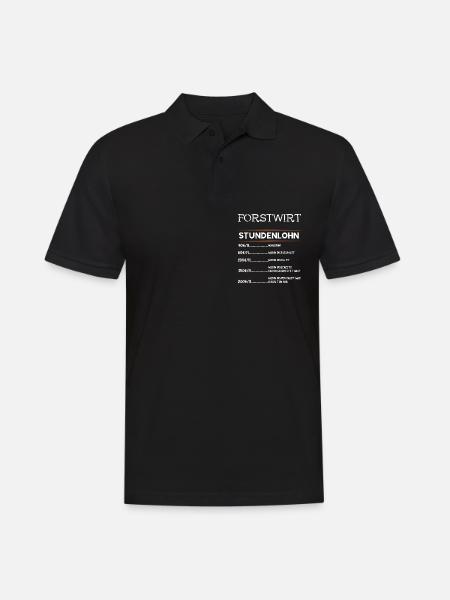 Forstwirt Stundenlohn Förster Holzfäller Waldarbei - Männer Poloshirt - Schwarz