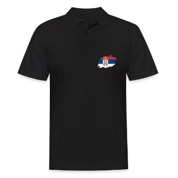 Drapeau Serbie drapeau serbe - Polo Homme - noir - Devant - Kai (181cm)
