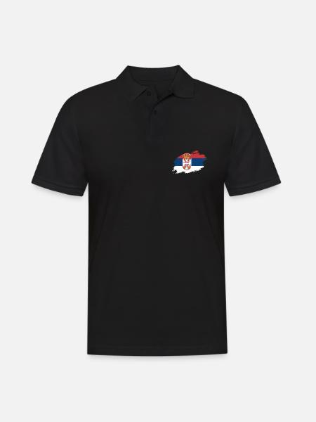 Drapeau Serbie drapeau serbe - Polo Homme - noir