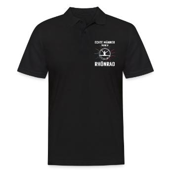 Echte Männer turnen Rhönrad - Männer Poloshirt - Schwarz - Vorne - Kai (181cm)