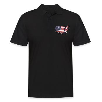 Amerikanische Flagge Golfer - Männer Poloshirt - Schwarz - Vorne - Kai (181cm)