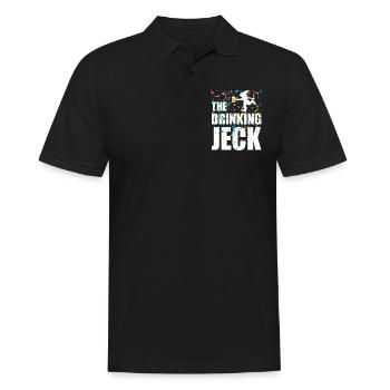 The drinking Jeck - Karneval Helau Alaaf Fasching - Männer Poloshirt - Schwarz - Vorne - Kai (181cm)