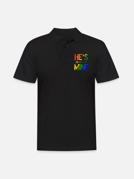 LGBTQ love. He is mine - Men's Polo Shirt - black