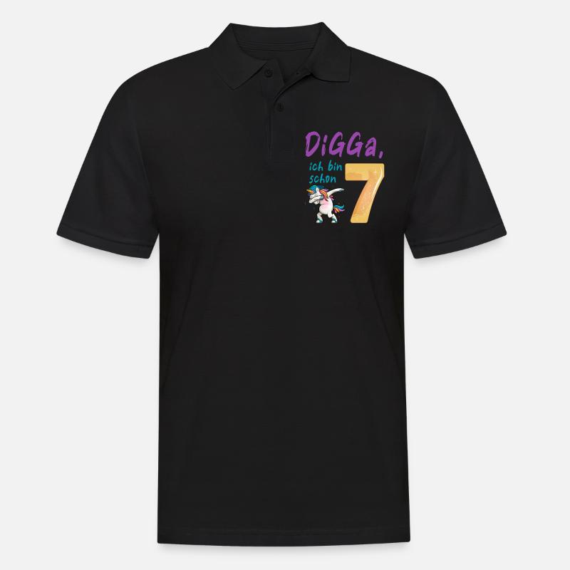 DIGGA, ich bin schon 7 - Männer Poloshirt - Schwarz