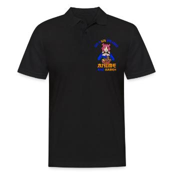 Nur ein Mädchen, das Anime-Ramen liebt - Männer Poloshirt - Schwarz - Vorne - Kai (181cm)