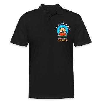 Juste un garçon qui aime l’anime, les ramen et les shibas - Polo Homme - noir - Devant - Kai (181cm)