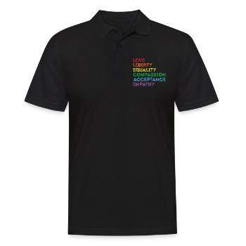 Fier LGBTQ. Déclaration - Polo Homme - noir - Devant - Kai (181cm)