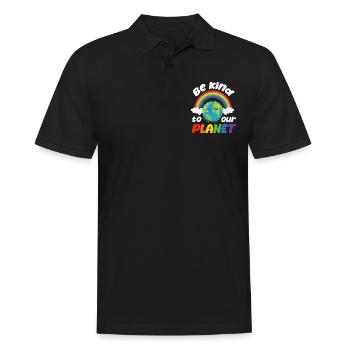 Be kind to our planet - world environment day - Männer Poloshirt - Schwarz - Vorne - Kai (181cm)