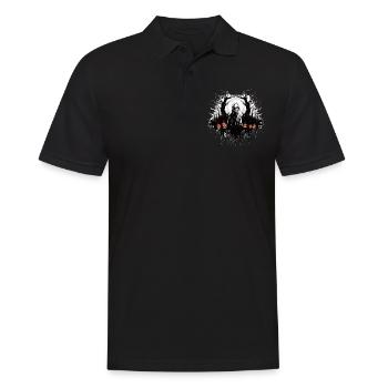 Gruselige Stimmung von Halloween - Männer Poloshirt - Schwarz - Vorne - Kai (181cm)