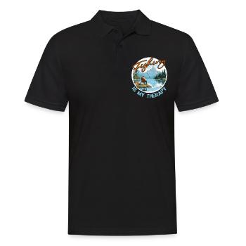 Angeln Freizeit Besinnliche Stille Naturerlebnis - Männer Poloshirt - Schwarz - Vorne - Kai (181cm)