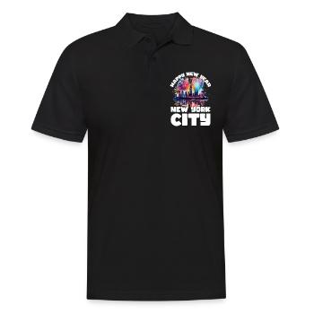 Happy New Year with fireworks in New York - Men's Polo Shirt - black - Front - Kai (181cm)