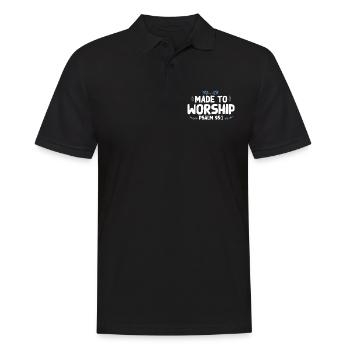 Bibelvers Gebet Glaube Gott - Männer Poloshirt - Schwarz - Vorne - Kai (181cm)