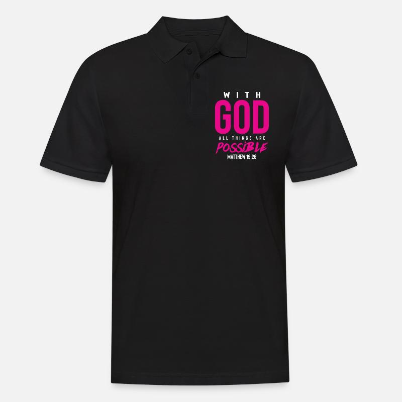 alles ist mit gott möglich - Männer Poloshirt - Schwarz