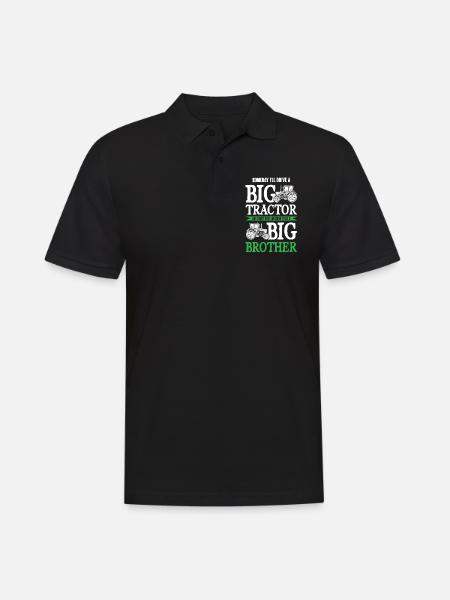 grote tractor grote broer - Mannen poloshirt - zwart